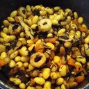 乾燥大豆と人参とちくわと油あげのひじき煮